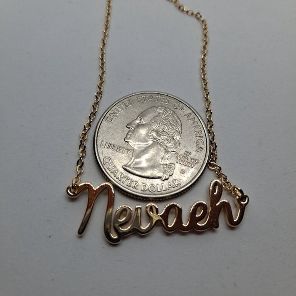 Nevaeh Name Necklace Personalized chain Gold Tone - Picture 4 of 7